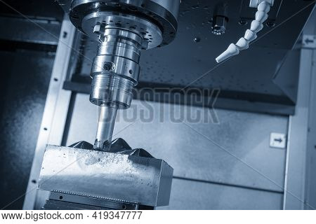The Cnc Milling Machine Rough Cutting  The Injection Mold Parts By Indexable  Endmill Tools. The Mol