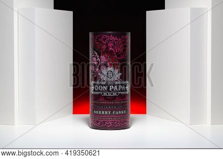 Prague,czech Republic - 17  March,2021:  Don Papa Rum Is An Aged Rum Owned By Bleeding Heart Rum Com