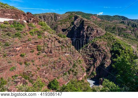 Gorges De Daluis Or Chocolate Canyon As It Is Called By Locals Because Of The Rocks Color Formed By 