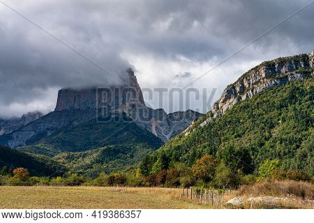Mont Aiguille Near Clelles In The French Vercors Mountains In France, Europe