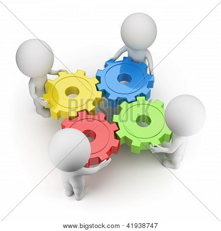 3D kis emberek - esztergált hajtómű
