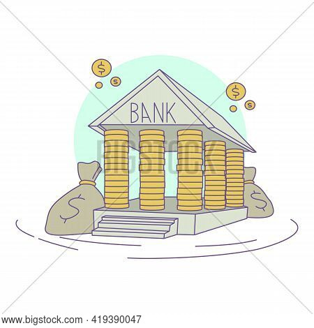 Bank Compensation Icon. Cartoon And Flat Of Bank Compensation Vector Icon For Web Design Isolated On