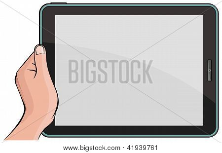 Ruční hospodářství digitálního počítače tablet pc