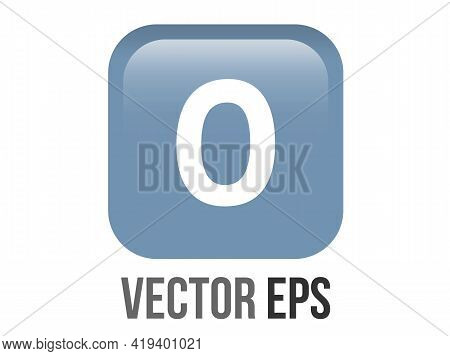 Vector Shinny Gradient Blue Keycap White Digit Zero Icon Button
