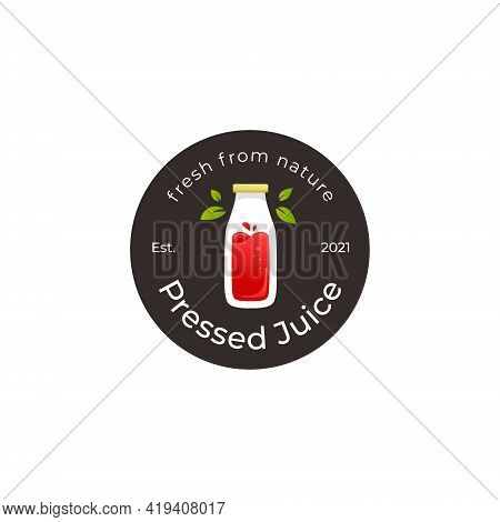 Pressed Bottle Smoothie Juice Logo Badge Icon Template