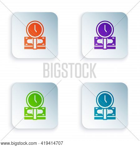 Color Time Is Money Icon Isolated On White Background. Money Is Time. Effective Time Management. Con