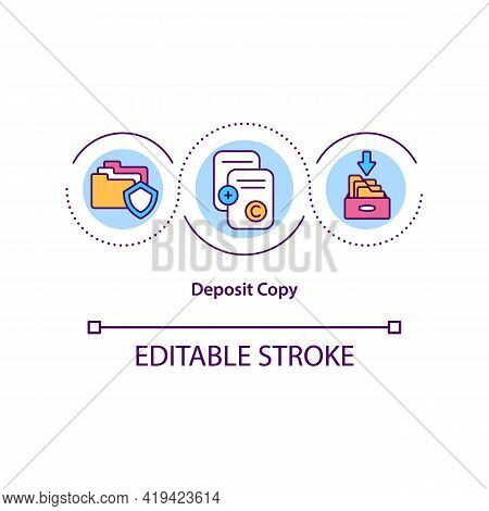 Deposit Copy Concept Icon. Work For Which Copyright Registration Is Sought. Copyright Protection Rul