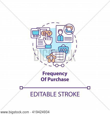 Purchase Frequency Concept Icon. Rfm Model Analysis Idea Thin Line Illustration. Analyzing Consumer 