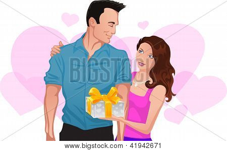 คู่รัก สาวให้ของขวัญแมน