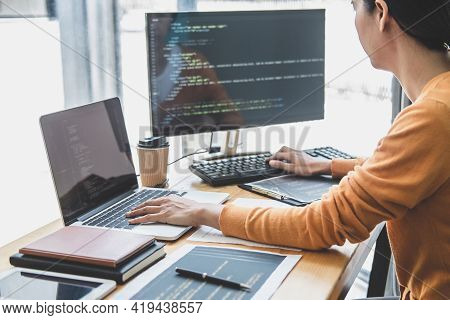 Young Professional Programmer Working At Developing Programming And Website Working In A Software De