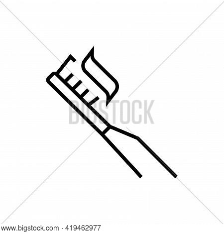 Brush Your Teeth Icon. Dentistry On White Background. Editable Stroke.
