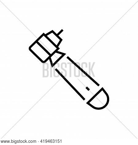 Drilling Machine Icon. Dentistry On White Background. Editable Stroke.