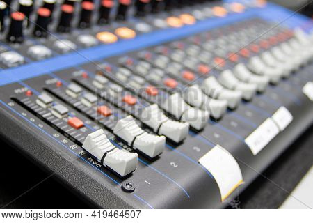 Audio Control Buttons Sound Control Hi Fi System The Audio Equipment, Control Panel Of Digital Studi