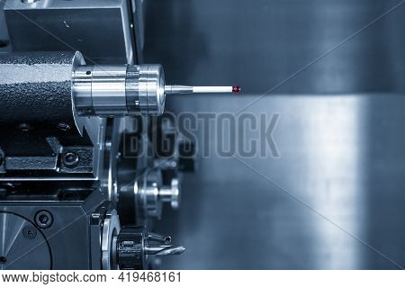 The Touching Probe In The Tooling Magazine Of Machining Center. The Automatic Toll Change ,atc Opera