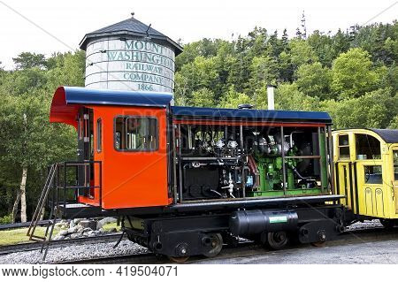 North Conway, Nh - August 10: The Old Train That Climb The Mount Washington On August 10, 2009 In Mo