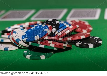 Man Bets Everything And Plays Poker In The Casino. Loser, Winner, Addict, Debt Concept. All In.