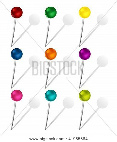 Sæt af farverige Pins