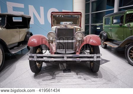Moscow, Russia - May 3, 2021: Studebaker Erskine 50 Sedan At An Exhibition Of Retro Cars At Domodeov