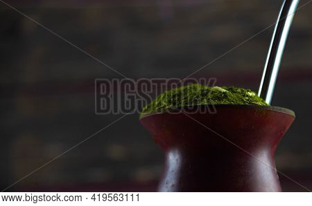 Poultry Gourd Or Gourd With Yerba Mate (ilex Paraguariensis).