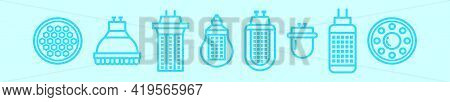Set Of Light Blub Cartoon Icon Design Template With Various Models. Modern Vector Illustration Isola