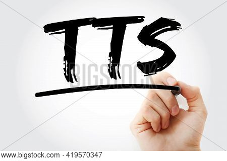 Tts - Text To Speech Acronym With Marker, Technology Concept Background