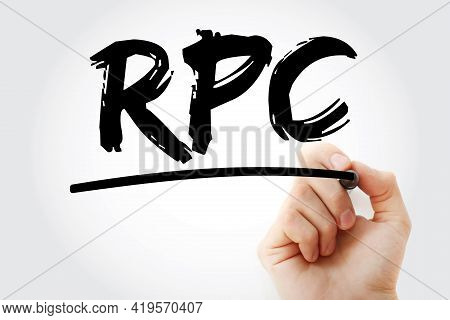 Rpc - Remote Procedure Call Acronym With Marker, Technology Concept Background