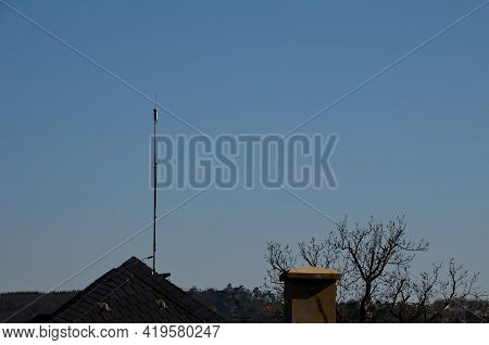 Lightning Rod For Lightning Rod Always Mounted On The Highest Point Of The Building. The Highly Cond