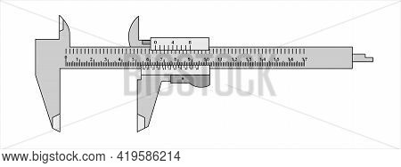 Calliper. Measuring Tool And Instrument For High-precision 
Measurements Of External And Internal Di