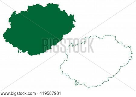 Gwalior District (madhya Pradesh State, Division, Republic Of India) Map Vector Illustration, Scribb