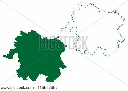 Shivpuri District (madhya Pradesh State, Gwalior Division, Republic Of India) Map Vector Illustratio