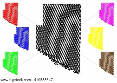 Mccurtain County, Oklahoma State (u.s. County, United States Of America, Usa, U.s., Us) Map Vector I