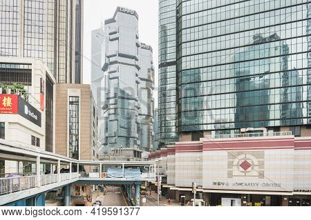 Hong Kong,march 24,2019:strolling Among The Skyscrapers Through The Streets Of Hong Kong During A Cl