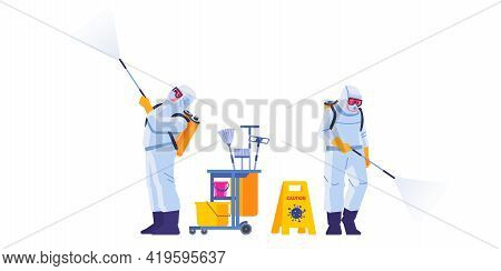 Disinfection By Commercial Disinfecting Services, Surface Treatment From Pandemic Coronavirus. Disin