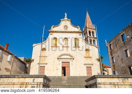 Historic Church In Milna On Brac Island, Dalmatia, Croatia