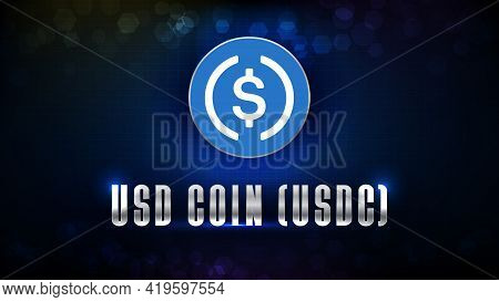 Abstract Futuristic Technology Background Of Usd Coin (usdc) Coin Digital Cryptocurrency