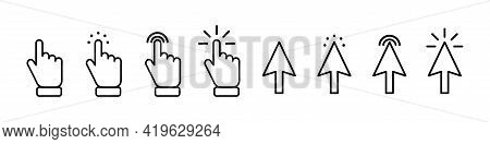 Cursor Icon Set. Computer Mouse Click Cursor St. Button With Cursor Icon. Pointer Icon Symbol. Click