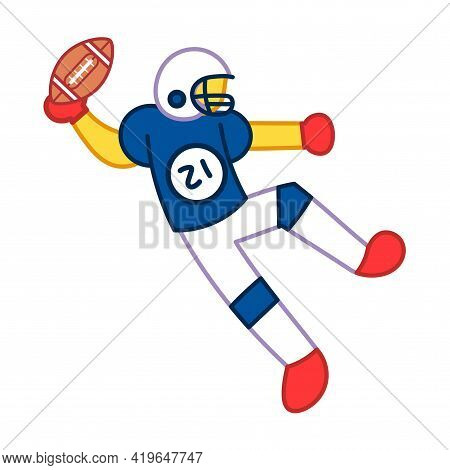 Isolated Amercian Football Player. Sport Icon - Vector