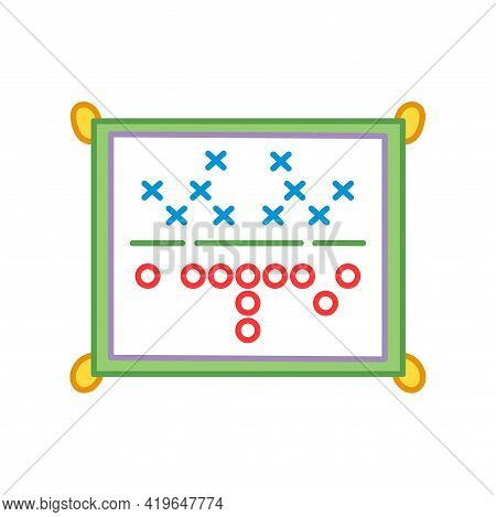 Isolated Ameican Football Play Chart Vector Illustration