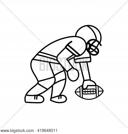 Isolated Amercian Football Player. Sport Icon - Vector