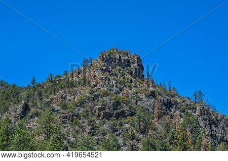 Mogollon Mountains Above The Mogollon Mining Ghost Town, Mogollon, Catron County, New Mexico