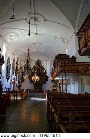 Interior View Of The Holmens Church (danish: Holmens Kirke) With A Fully Intact 350-year-old Renaiss