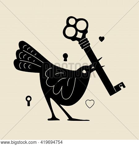 Black Bird Key Beak. Vector & Photo (Free Trial) | Bigstock