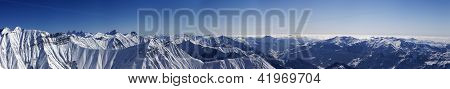 Stor Panorama af vinteren bjerge