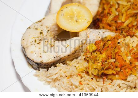 la dieta sana - riso con pesce e verdura