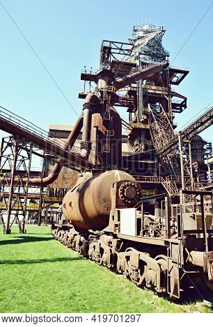 Ostrava, Czech Republic - April 21, 2019: Observation Tower Named Bolt Tower Was Built Over Blast Fu