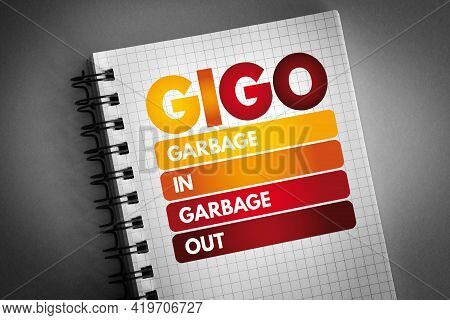 Gigo - Garbage In Garbage Out Acronym On Notepad, Technology Concept Background