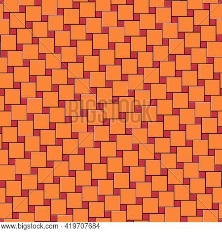 Seamless Pattern. Pythagorean Tiling. Squares Tessellation. Repeated Color Checks Ornament. Square, 