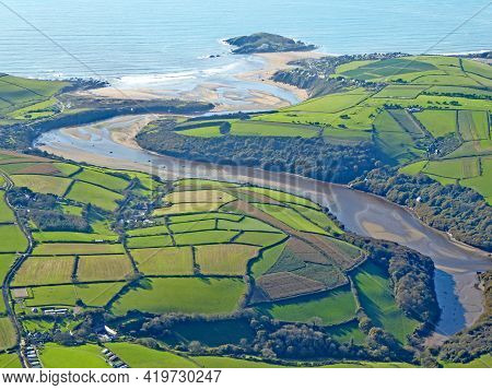 Aerial View Of The River Avon In Devon