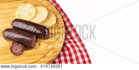 Blood Sausage Morcilla - Arepa Ground Base Of Ground Dry Corn.