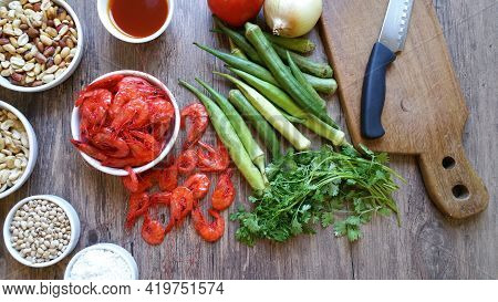 Caruru Brazilian Food Ingredients Typical Food From Bahia.